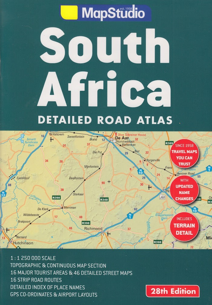 SOUTH AFRICA, detailed road atlas