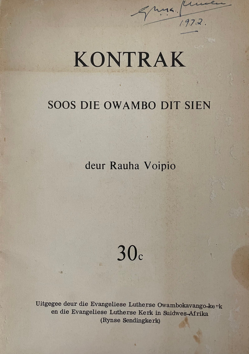 KONTRAK, soos die owambo dit sien
