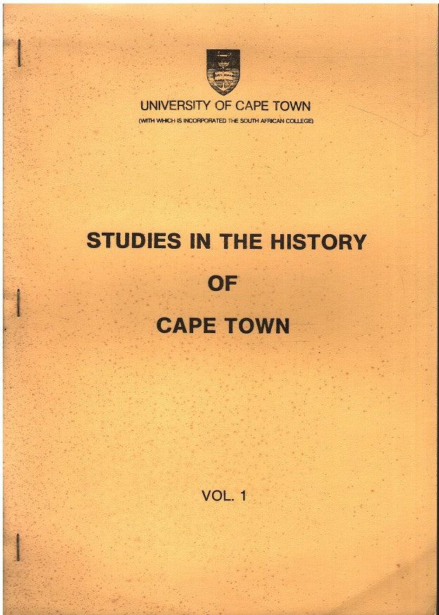 STUDIES IN THE HISTORY OF CAPE TOWN