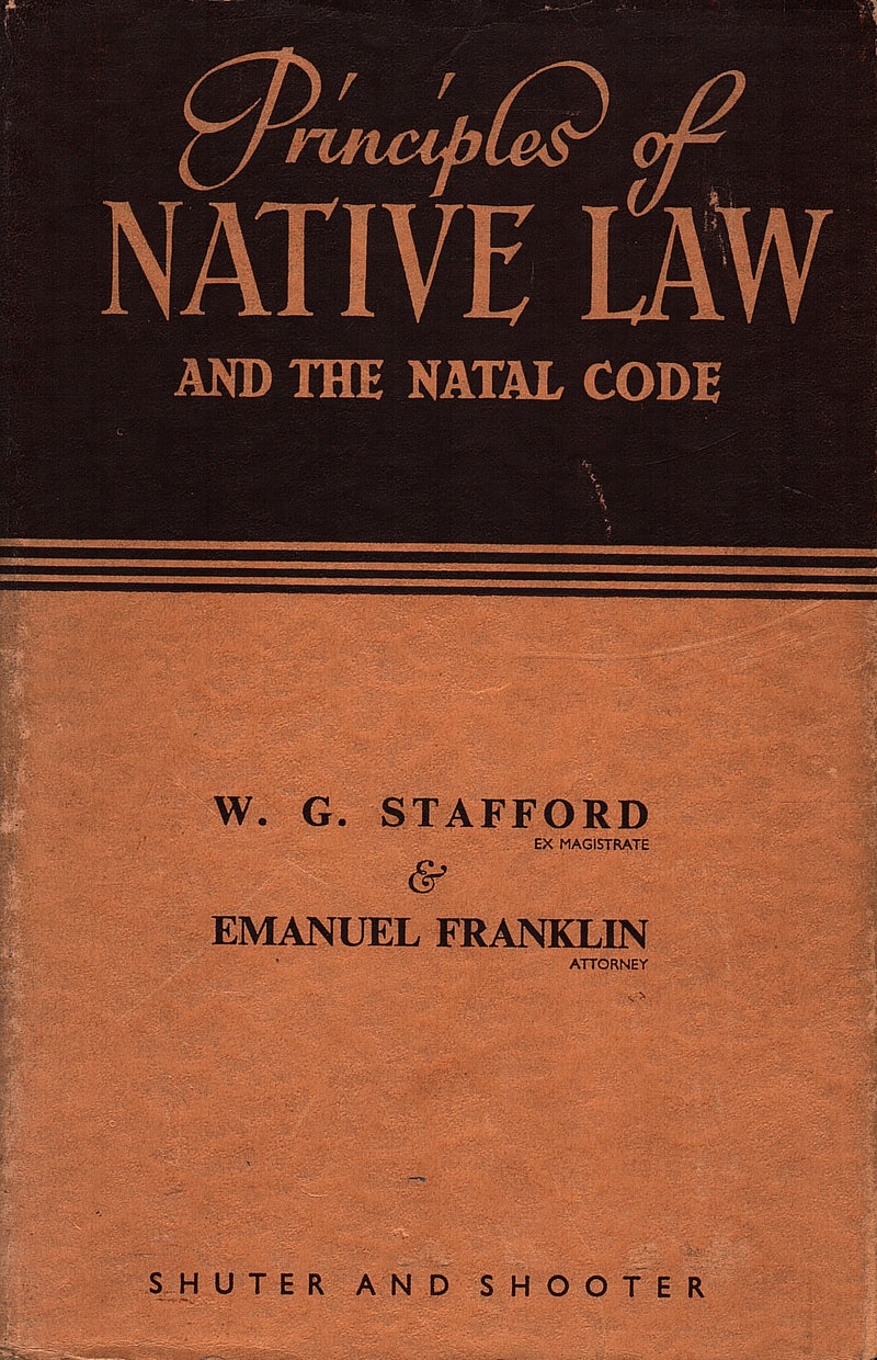 PRINCIPLES OF NATIVE LAW AND THE NATAL CODE