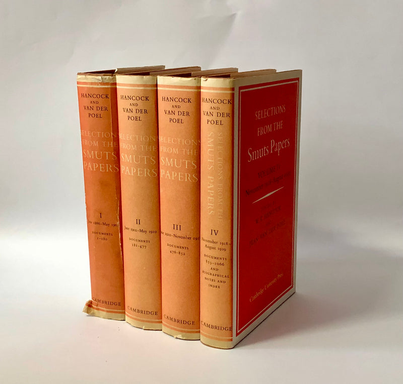 SELECTIONS FROM THE SMUTS PAPERS, volume I June 1886 - May 1902, volume II June 1902 - May 1910, volume III June 1910 - November 1918, volume IV November 1918 - August 1919