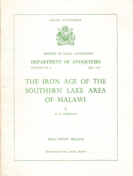 THE IRON AGE OF THE SOUTHERN LAKE AREA OF MALAWI, recent work